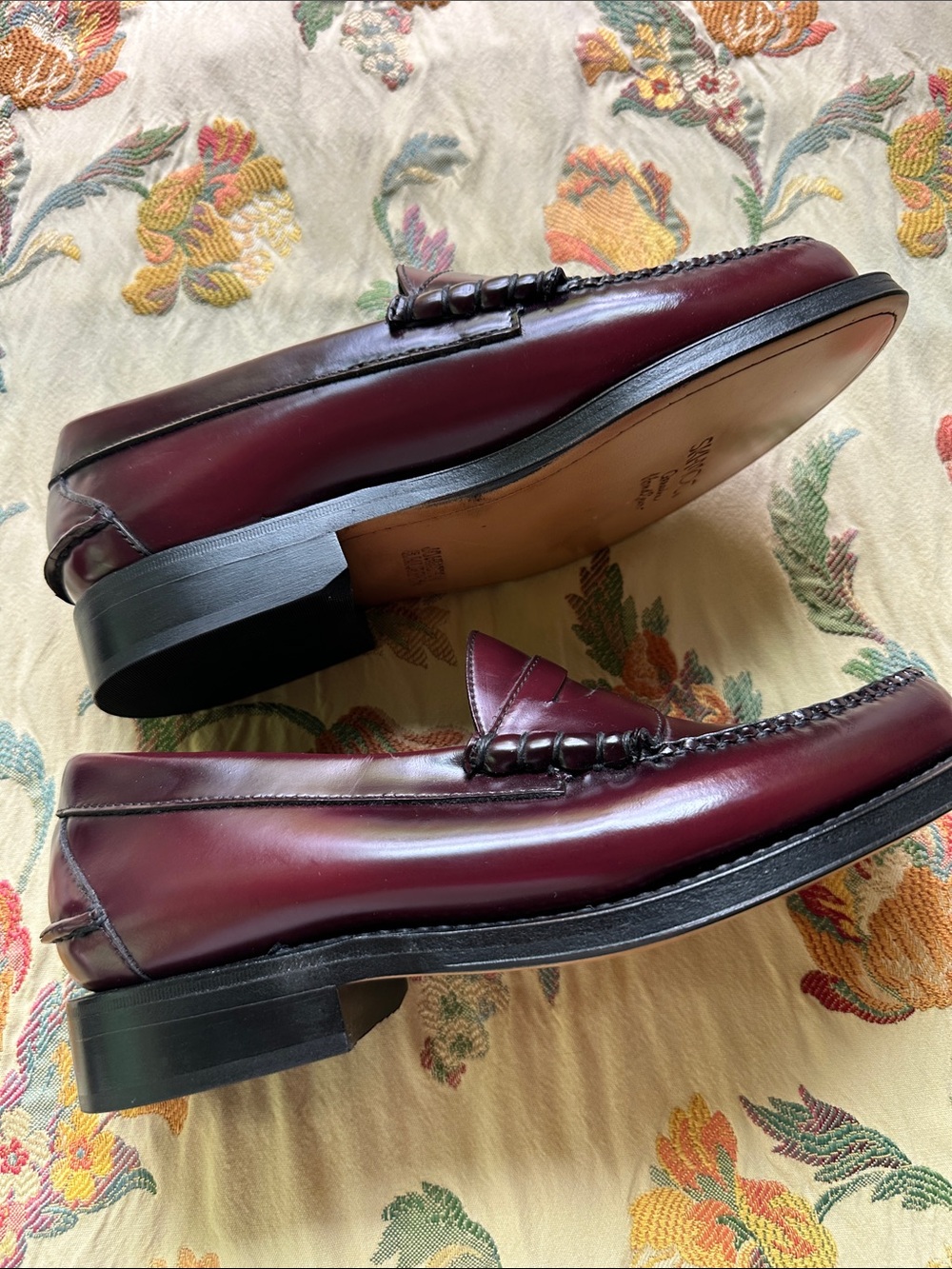 Johnston & Murphy Men's Penny Loafers - Burgundy Oxblood 8 3E NWOT - Picture 4 of 5